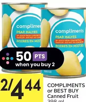 Foodland Compliments or best buy canned fruit offer