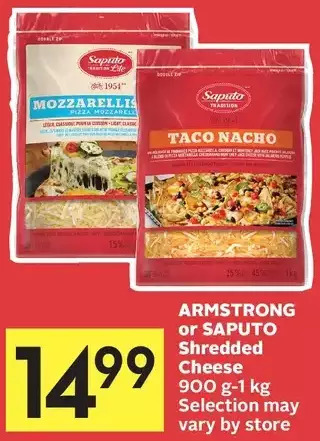 Foodland Armstrong or saputo shredded cheese offer