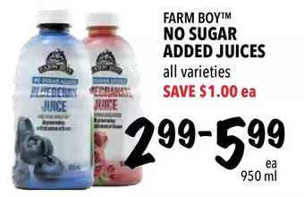 Farm Boy Farm boy no sugar added juices offer