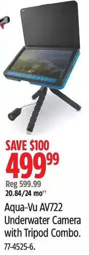 Canadian Tire Aqu-vu av722 underwater camera with tripod combo offer