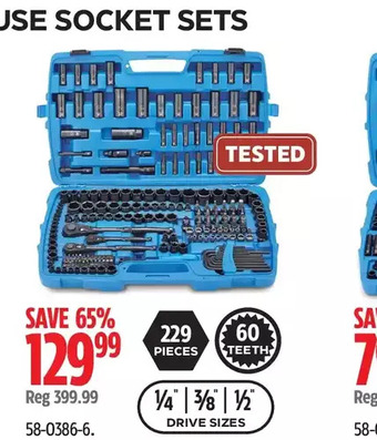 Canadian Tire Mastercraft general use socket sets offer
