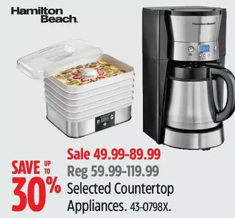 Canadian Tire Hamilton beach countertop appliances offer