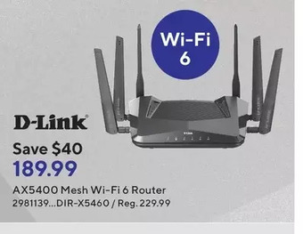 Staples D-link ax5400 mesh wi-fi 6 router offer