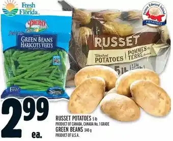 Metro Russet potatoes | green beans offer