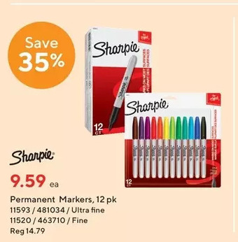Staples Sharpie permanent markers offer