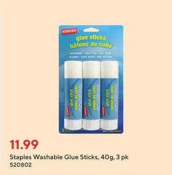 Staples Staples washable glue sticks offer