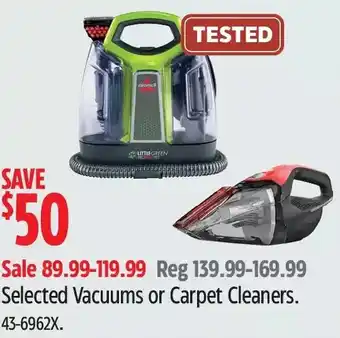 Canadian Tire Vacuums or carpet cleaners offer
