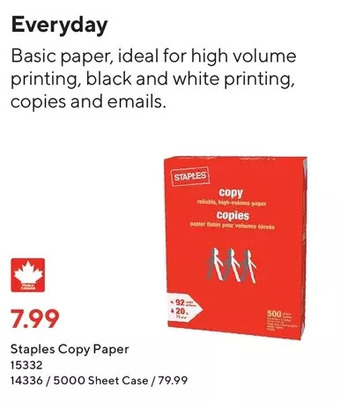 Staples Staples copy paper offer