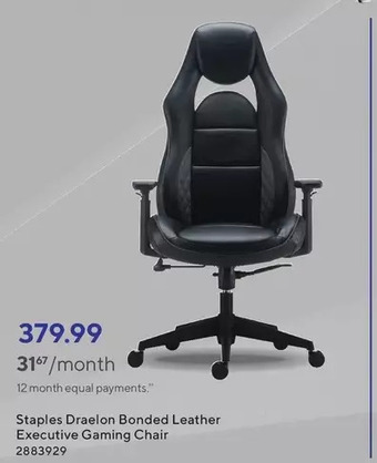Staples Staples draelon bonded leather executive gaming chair offer