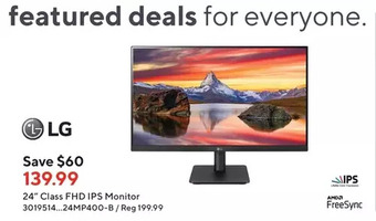 Staples Lg 24" class fhd ips monitor offer