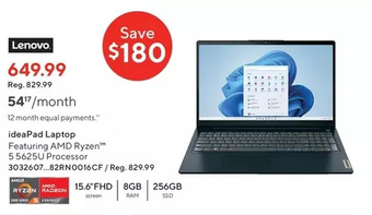Staples Lenovo ideapad laptop offer