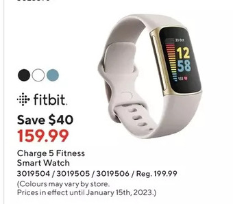 Staples Fitbit charge 5 fitness smart watch offer