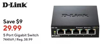Staples D-link 5 port gigabit switch offer