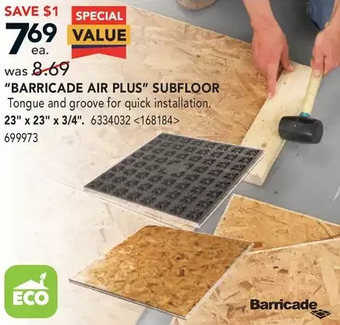 Lowe's "barricade air plus" subfloor offer