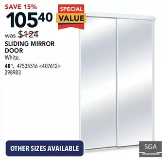 Lowe's Sga sliding mirror door offer