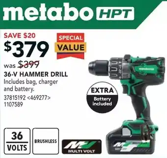 RONA Metabo hpt 36-v hammer drill offer