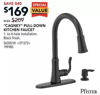 RONA Pfister "cagney" pull-down kitchen faucet offer
