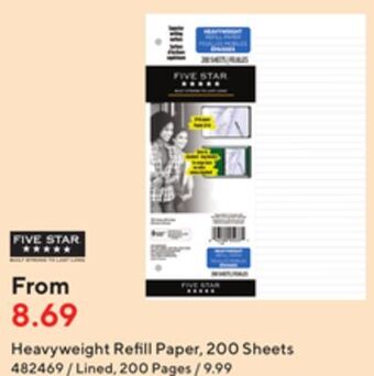 Staples Five star heavyweight refill paper, 200 sheets offer