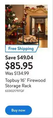 Walmart Topbuy 16" firewood storage rack offer