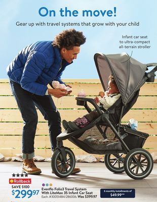 Walmart Evenflo folio3 travel system with litemax 35 infant car seat offer