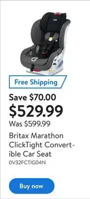 Walmart Britax marathon clicktight convertible car seat offer
