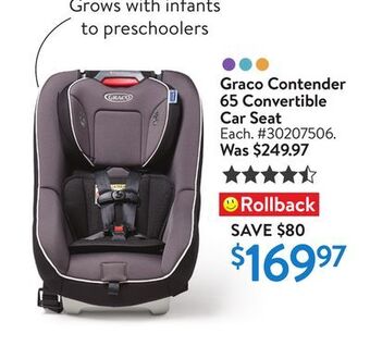 Walmart Graco contender 65 convertible car seat offer