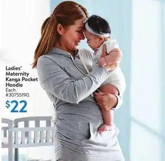 Walmart Ladies' maternity kanga pocket hoodie offer
