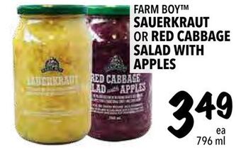 Farm Boy Farm boy™ sauerkraut or red cabbage salad with apples offer