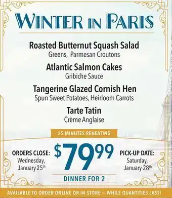 Farm Boy Winter in paris dinner offer
