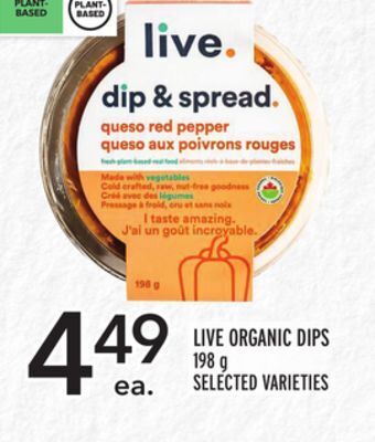 Metro Live organic dips offer