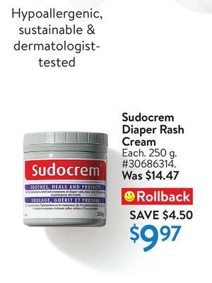 Walmart Sudocrem diaper rash cream offer