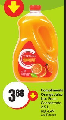 FreshCo Compliments orange juice not from concentrate 2.5 l offer