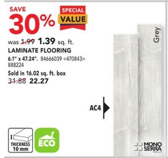 RONA Mono serra laminate flooring, 6.1" x 47.24" offer