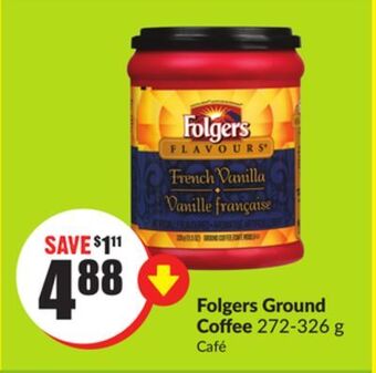 Chalo FreshCo Folgers ground coffee 272-326 g offer