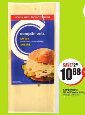 Chalo FreshCo Compliments sliced cheese 440 g offer