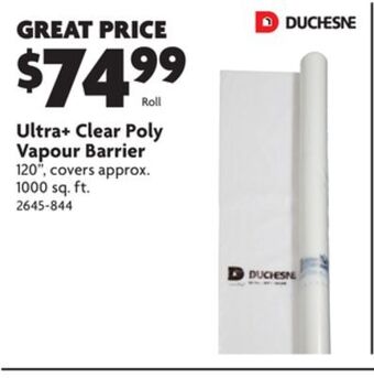 Home Hardware Ultra+ clear poly vapour barrier offer