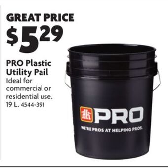 Home Hardware Pro plastic utility pail offer