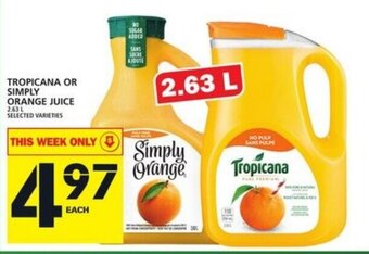 Food Basics Tropicana or simply orange juice offer