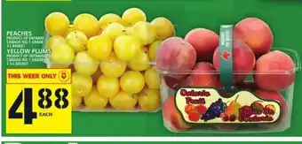 Food Basics Peaches yellow plums offer