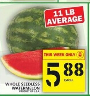 Food Basics Whole seedless watermelon offer