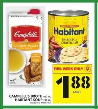 Food Basics Campbell's broth habitant soup offer