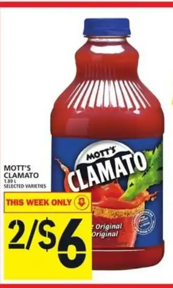 Food Basics Mott's clamato offer