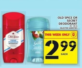 Food Basics Old spice or secret deodorant offer