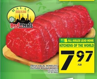 Food Basics Fresh halal boneless outside round roast offer