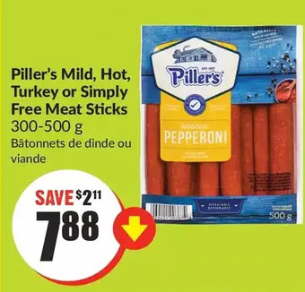 FreshCo Piller's mild, hot, turkey or simply free meat sticks offer