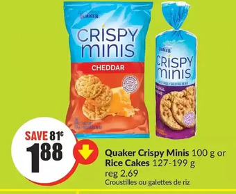 FreshCo Quaker crispy minis or rice cakes offer