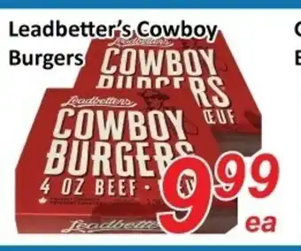 Fresh Win Foodmart Leadbetter's cowboy burgers offer