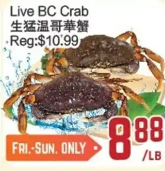 C&C Supermarket Live BC Crab offer