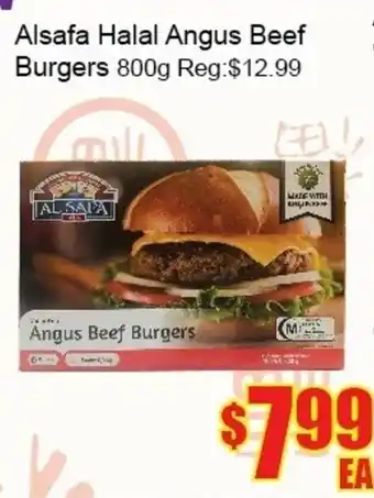 Fu Yao Supermarket Alsafa Halal Angus Beef Burgers offer