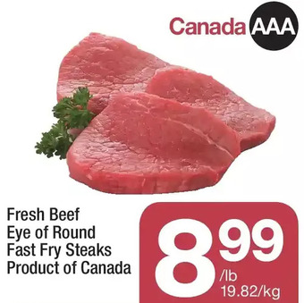 Highland Farms Fresh beef eye of round fast fry steaks offer